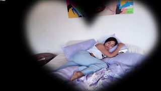 AWAKE HORNY super cute, sexy and petite Kaley Jones sent us a very arousing film