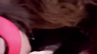 18 year old student plays with a toy and gives me a blowjob