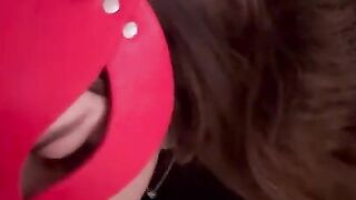 18 year old student plays with a toy and gives me a blowjob