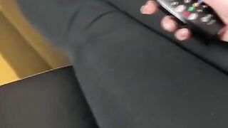 Petite Friend in slippers allow me to cum on her perfect feet