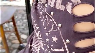 I like to go out braless with a side cut shirt and have a drink