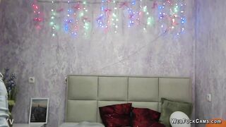 Brunette amateur shows boobs on live webcam show