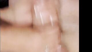 Nice Handjob and Clothed Fuck with Cum on her Shirt