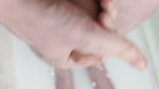 Jerking off in the shower