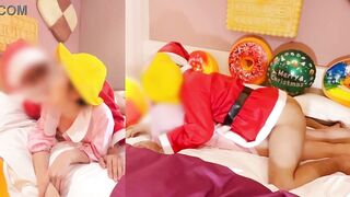[Naughty Christmas] Creampie in a small pussy! Pregnancy practice with Santa