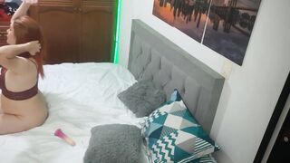 Hot girl in lingerie masturbates her wet pussy