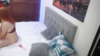 Hot girl in lingerie masturbates her wet pussy