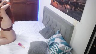 Hot girl in lingerie masturbates her wet pussy