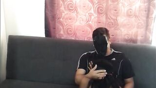 Brunette sucks the courier and the plumber's cock