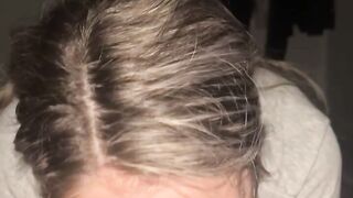 Pretty white girl eating this black dick