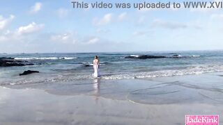 Sexy Slut Jade Kink Playing Nude on Beach