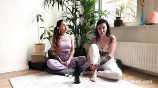 Ersties - Sexy Hailey gets penetrated with long glass dildo