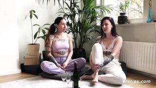 Ersties - Sexy Hailey gets penetrated with long glass dildo