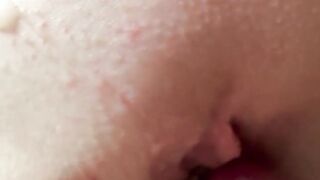 Cum shot over tight virgin pussy