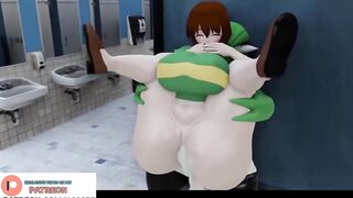 CYTE GIRL ANAL FUCKED BY FUTANARI FURRY IN THE BATHROOM AND GETTING CREAMPIE ANIMATED HENTAI