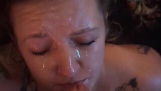 Cumming on her face as punishment