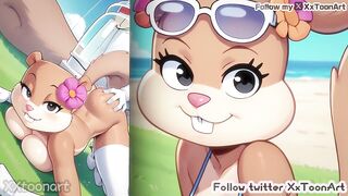 SpongeBob movie 2D Hentai - Sandy Cheeks - She love make love in the Space