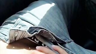 She jerks me off on the bus and I cum (risky)