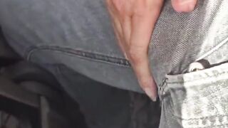 She jerks me off on the bus and I cum (risky)