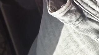 She jerks me off on the bus and I cum (risky)