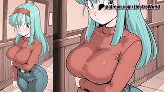 Bulla from Dragon Ball screaming loudly, fucked mercilessly