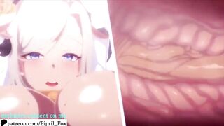 Furry Futa Cowgirl Shenhe got Double Creampie - Futanari Genshin Impact Hentai 4K