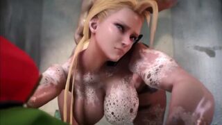 Wet shower time with Cammy and hard cock