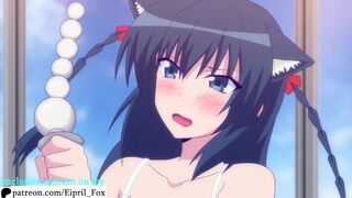 Furry Cat Girl Hayuru plays with Herself - Masou Gakuen Hentai Animation 4K