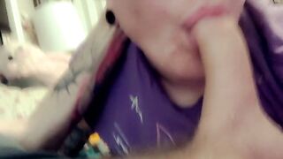 Slut shuts up and does as she's told: deep throats cock BBW bwc