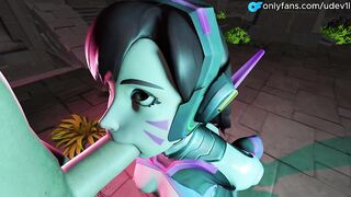 D.Va goes all in… No hands, just throat