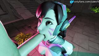 D.Va goes all in… No hands, just throat