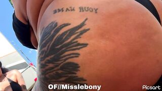 Phat ass ebony playing outside