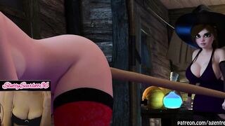 Two Futanari Witches Play Pranks And Have Sex With Eachother! MASSIVE CUMSHOT