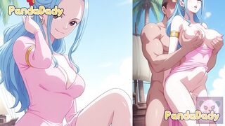 One Piece Hentai - Nefertari Vivi Blue hair big tits Blowjob vivi