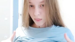 Pretty girl stroking her tits