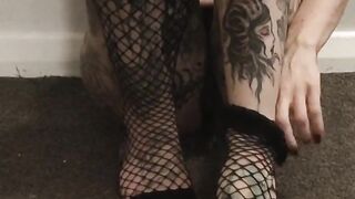 Taking off fishnets