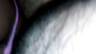 I put it on without a condom and with her pink thong on