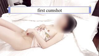 腹上射精の精子の味見をする女子大生美女