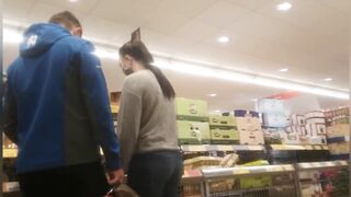 Tight teen ass in jeans with boyfriend