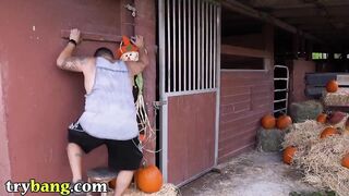 TRYBANG.COM - Pumpkin Booty Patch With Rose Monroe and Valentina Jewels