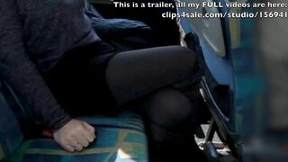 Public bus risky crossed legs masturbation to orgasm