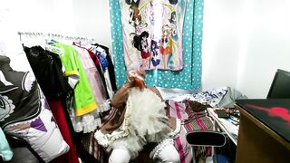 PVC Inflatable tail, Brown Fox, Sissy Maid clear hood Breathplay and vibrator Eevee