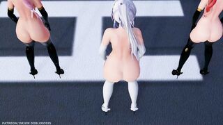 【MMD R-18 SEX DANCE】HAKU HOT LUKA TETO HOT PERFECT ASS WHITE SUIT BANG [BY] Orion DobleDosis