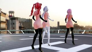 【MMD R-18 SEX DANCE】HAKU HOT LUKA TETO HOT PERFECT ASS WHITE SUIT BANG [BY] Orion DobleDosis